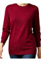 Round Neck Single Knitwear Blouse / Burgundy - 2