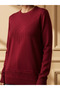 Round Neck Single Knitwear Blouse / Burgundy - 4