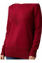 Round Neck Single Knitwear Blouse / Burgundy