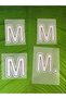 4 Pieces Iron-On Letter m Transfer Printing Embroidery 5X4 cm Gray - 2