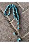 Natural Blue Apatite Prayer Tasbih Misbaha , 33 Beads, 10mm - 3