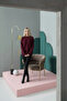Women's Crew Neck Front Stitching Detailed Oversized Knitwear Sweater