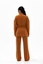 Women's Knitted Two-Piece Set Zip-Up Jacket Wide-Leg Pants Standard Size Modest Set - 2
