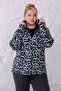 Women's Plus Size Warm Leopard Fleece Hooded Zippered Sweatshirt - 5