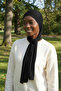 Pleated Tie Black Ready-To-Wear Turban Hijab Bonnet Suitable for Medical Use