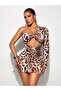 Leopard Print One-Sleeve Cut-Out Mini Dress - 2