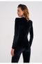 Night In Paris Women's Black Velvet Jumpsuit with Rose Detail - 4