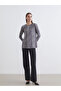 Alita City Lcw with a Difference Grace Gray Patterned Oval Neck Long Sleeve Women's Blouse - 2