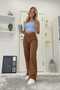 My End Game Brown Women's Loose Lycra 90's Super High Loose Leg Denim Palazzo Trousers - 2
