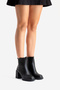 Black Zippered Heeled Women's Boots - 5