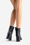 Black Zippered Heeled Women's Boots - 6