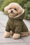 Small Breed Hooded Fur Dog Coat Khaki – Winter, Cold-Proof, Stylish Dog Apparel - 6