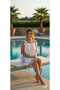 Blue Coral Tied Strap Peshtemal Beach Dress - 2