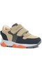 Genuine Leather Sand Gray Black Kids Sneakers Sports Shoes - 3