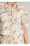Patterned Short Sleeve Linen Shirt - 4