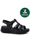 Virrig Genuine Leather Comfort Orthopedic Women's Sandals Black