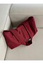 Burgundy Canvas Tote Bag - Waterproof Fabric - Tote Cloth Handbag and Shoulder Bag - 3
