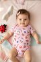 Pink Floral Patterned Double Baby Girl Bodysuit Set - Zoe