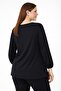 Women's Plus Size Black, Cotton Fabric, Embroidery Detailed, Elastic Cuff Blouse 65N39328 - 6