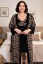 Plus Size Robe Nightgown Set Cotton Strappy Knitted Fabric Stylish Nightgown Set - 2