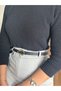 Kindle Patterned Faux Leather Women's Gold Buckle Jacket Belt Dress Pants Belt - 2
