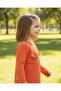 Girl's Ribbed Knit Long Sleeve Full Fit Blouse – Orange / Orange - 4