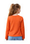 Girl's Ribbed Knit Long Sleeve Full Fit Blouse – Orange / Orange - 2