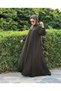 Hijab Clothing Medina Silk Fabric Mevlana Ferace Khaki Green - 2