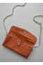 Women's Bag Wallet Hand-Stitched Leather with Internal Card Holder Matte Surface Cover Chain Strap Tile - 4