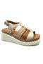 Vibrur Genuine Leather Comfort Orthopedic Women's Sandals Beige - 3