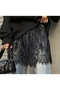 Black Lez Lace 1 Piece: Length 1m X Width 1.5m. Evening Dress Lace, Shawl Lace - 3