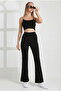 Women's Flared Front Ribbed Modal Fabric High Waist L Stretch Fabric t Shaping / Sculpting Pants Leggings - 4