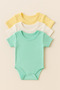 Unisex 3-Piece Short Sleeve Bodysuit Set 100% Cotton Comfortable Fit