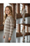 Girls' Knit Sweater Set Bottom, Top Dark Beige 6/14 Years - 2