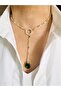 Premium Green Zircon Stone Y Chain Necklace 45 cm - 2