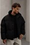 Men's High Collar Puffer Jacket |   Trendy Puffer Jacket |   Black Velvet and Gray Matte Option |   Winter - 2