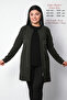 Knitwear Women's Embroidered Pearl Zippered Long Mother Winter Khaki Thick Cardigan