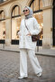 Oslo Thessaloniki Fabric Cardigan Double Suit – O Oversized Mold – Winter Hijab Suit Ecru - 3