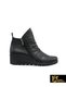 Women's Black Genuine Leather Boots 505212003-1