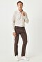 Men's Brown Non-Kneeling 360-Degree Stretching in All Directions Comfortable S Slim Fit Slim-Fit Pants - 2
