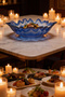 Glass Oval Bowl 40 cm - Decorative Bowl - Cobalt Blue - Alabaster