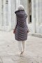 Women's Hooded Sleeveless Puffer Vest Gray - Slim Fit - 4
