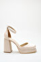 Women's Special Design Satin Fabric Platform Heeled Shoes (Molds Are Half a Number Bigger.) - 6