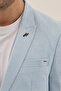 Dante Boys' Baby Blue Pointed Collar Linen Blended Slim Fit Summer Sports Blazer Jacket - 2
