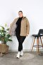 Spring Plaid, Quilted Coat, Hooded Coats, Plus Size, Water Repellent, with Bib, Mink