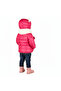 Girl's Polka Dot Coat with Pompom Collar and Hood - 3