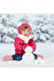Girl's Polka Dot Coat with Pompom Collar and Hood - 4