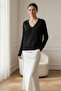 V-Neck Black Knitwear Sweater