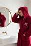 Welsoft Long Hooded Burgundy Men's Plush Robe Is a Robe.