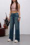 Women's High-Waist Stretchy Faded Effect Vintage Wide Leg Comfort Jeans - 3